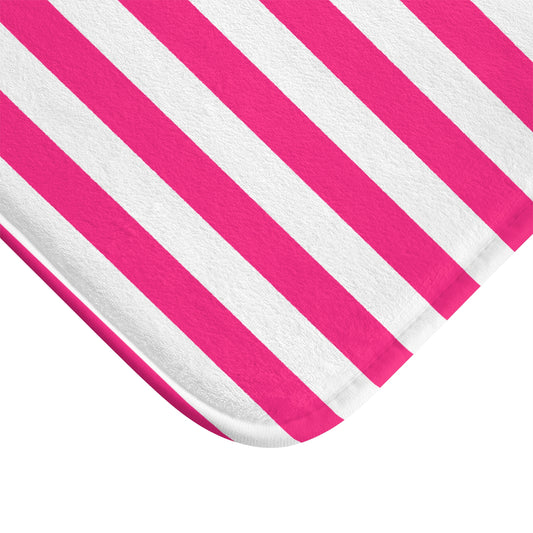 Pink Stripe Bath Mat Pink Bathroom Mat