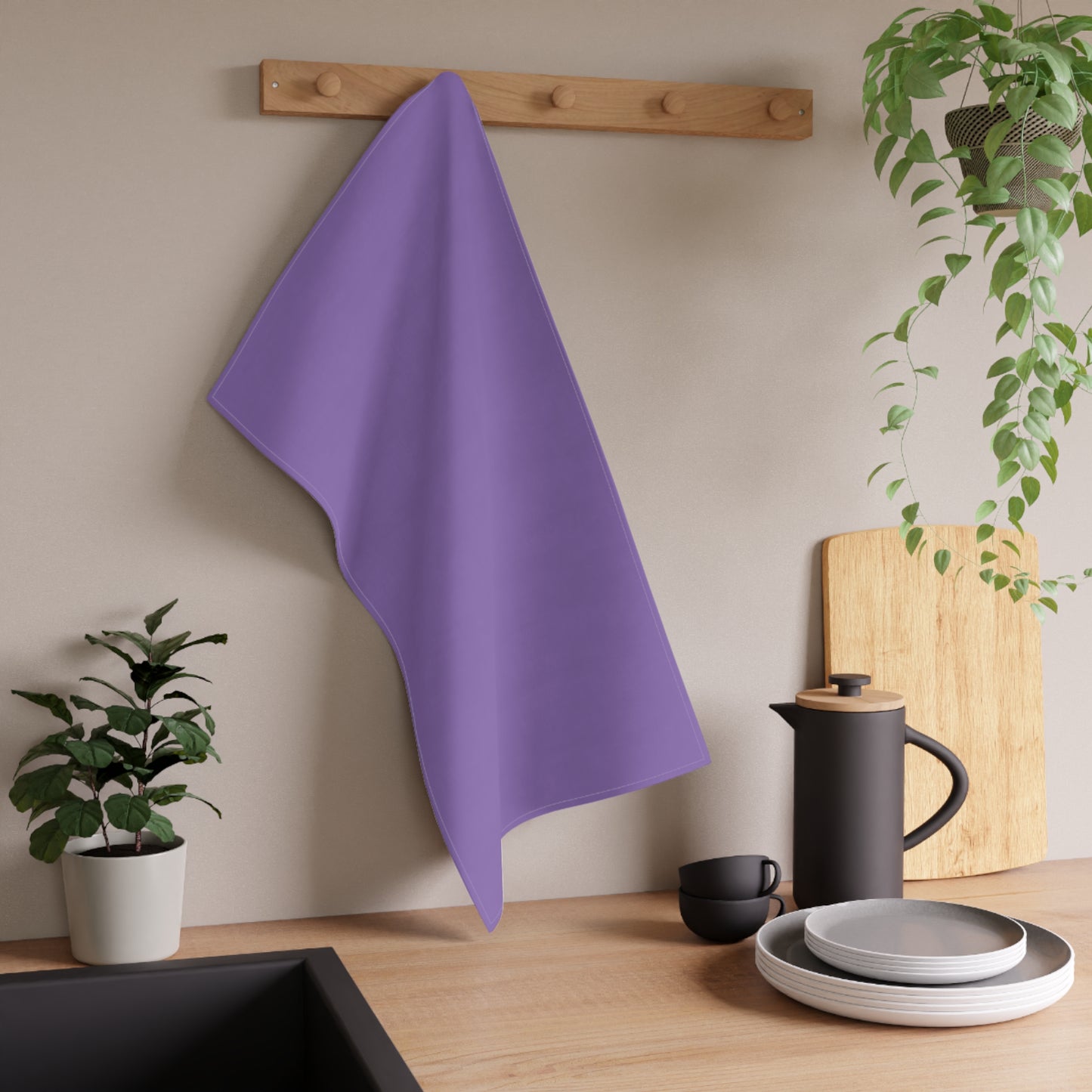 Purple Cotton Twill Tea Towel 18 x 30