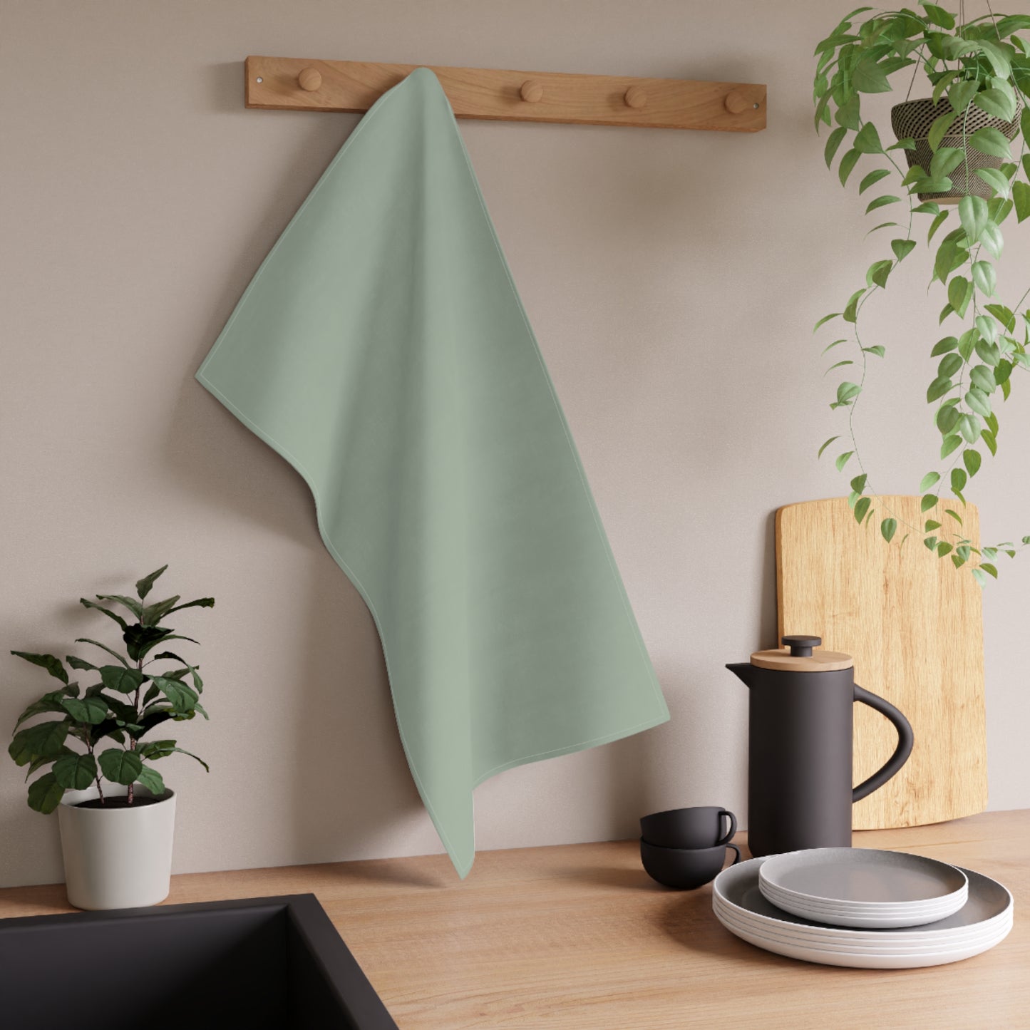 Sage Cotton Twill Tea Towel 18 x 30