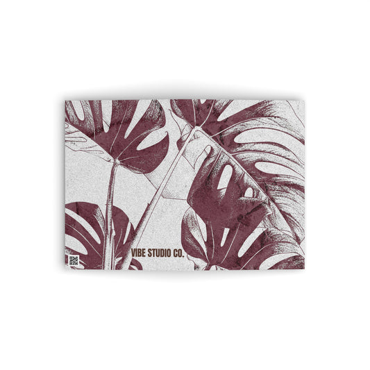Monstera Leaf Mauve and White Note Card