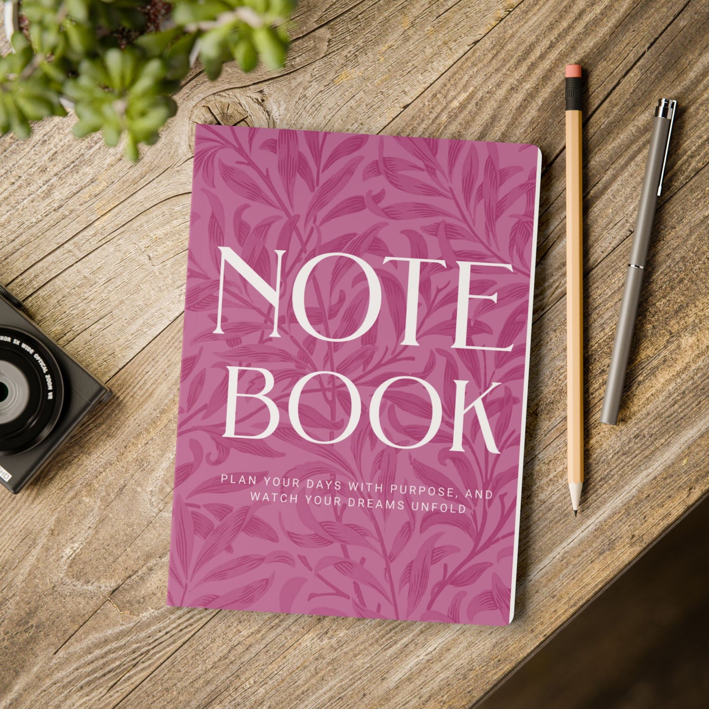 Lilac Wine Leaves A5 Lined Journal Minimal Botanical Notebook | Coordinated Collection