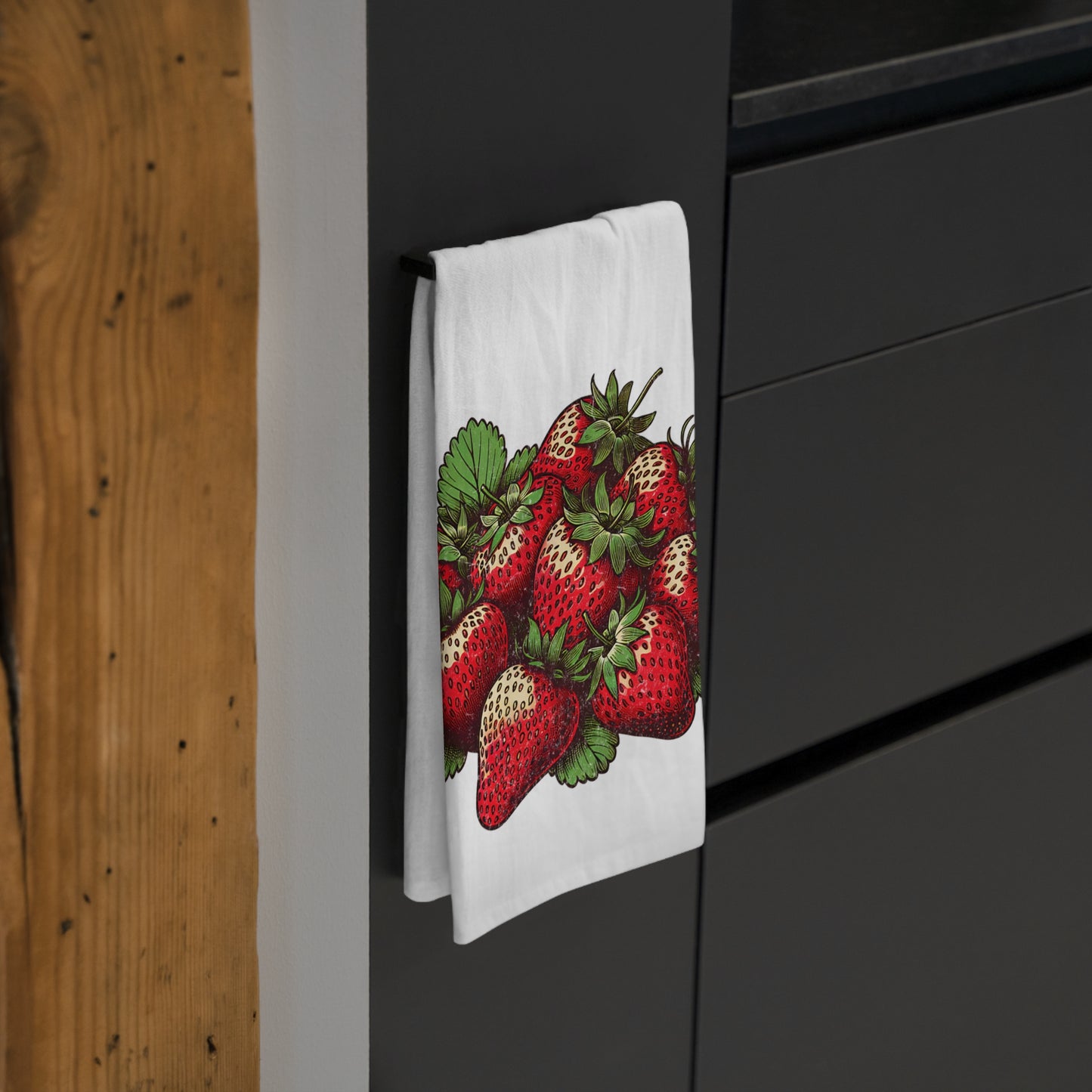 Strawberry Kitchen Tea Towel Cotton Dish Towel Fruit Design Decorative Towel