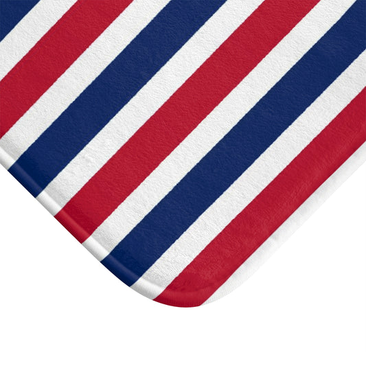 Red, White and Blue Stripe Bath Mat