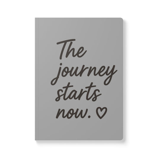 Grayscale The Journey Starts Now A5 Lined Journal