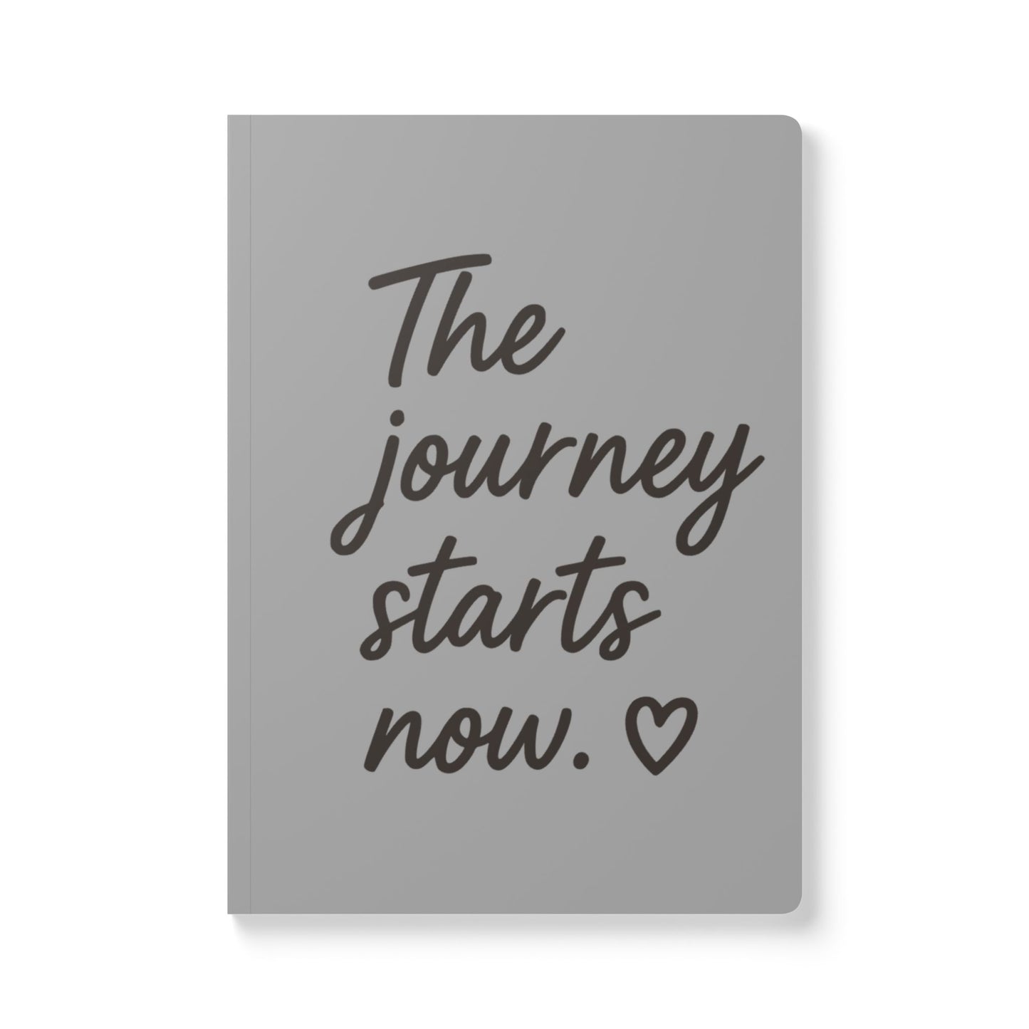 Grayscale The Journey Starts Now A5 Lined Journal