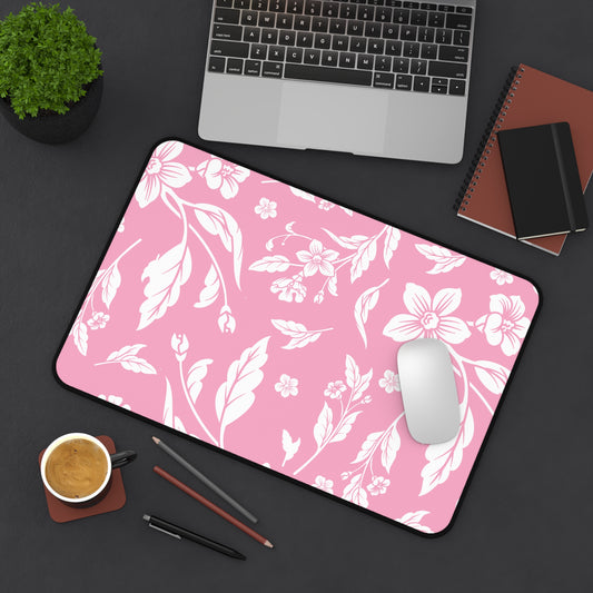 Light Pink Floral Desk Pad (12x18, 12x22 or 16x32)