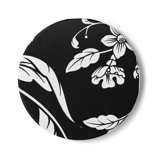 Black Floral Ceramic Coaster Coordinated Collection