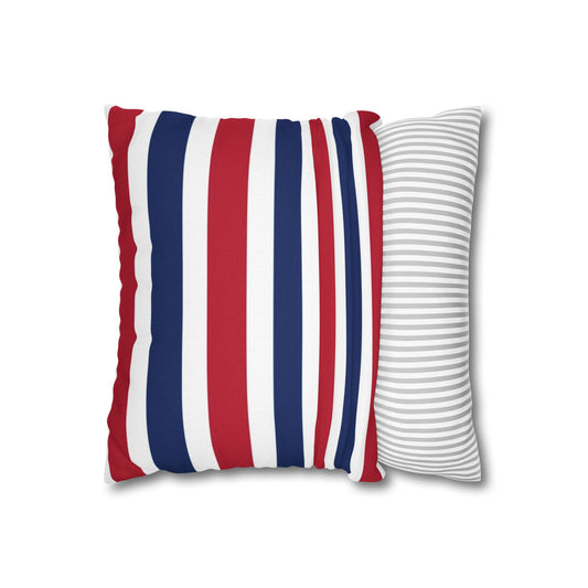 Red, White and Blue Stripe Pillow Cover 14x14