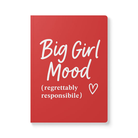 True Red Big Girl Mood A5 Lined Journal