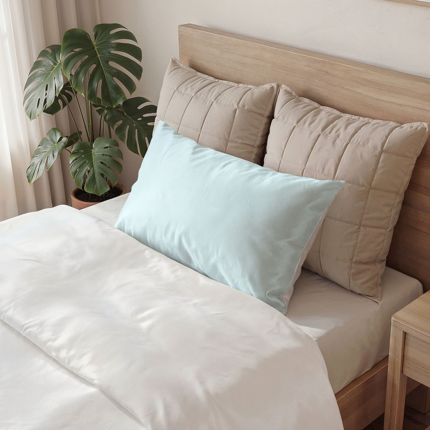 Ocean Blue Pillow Solid Cotton Sham