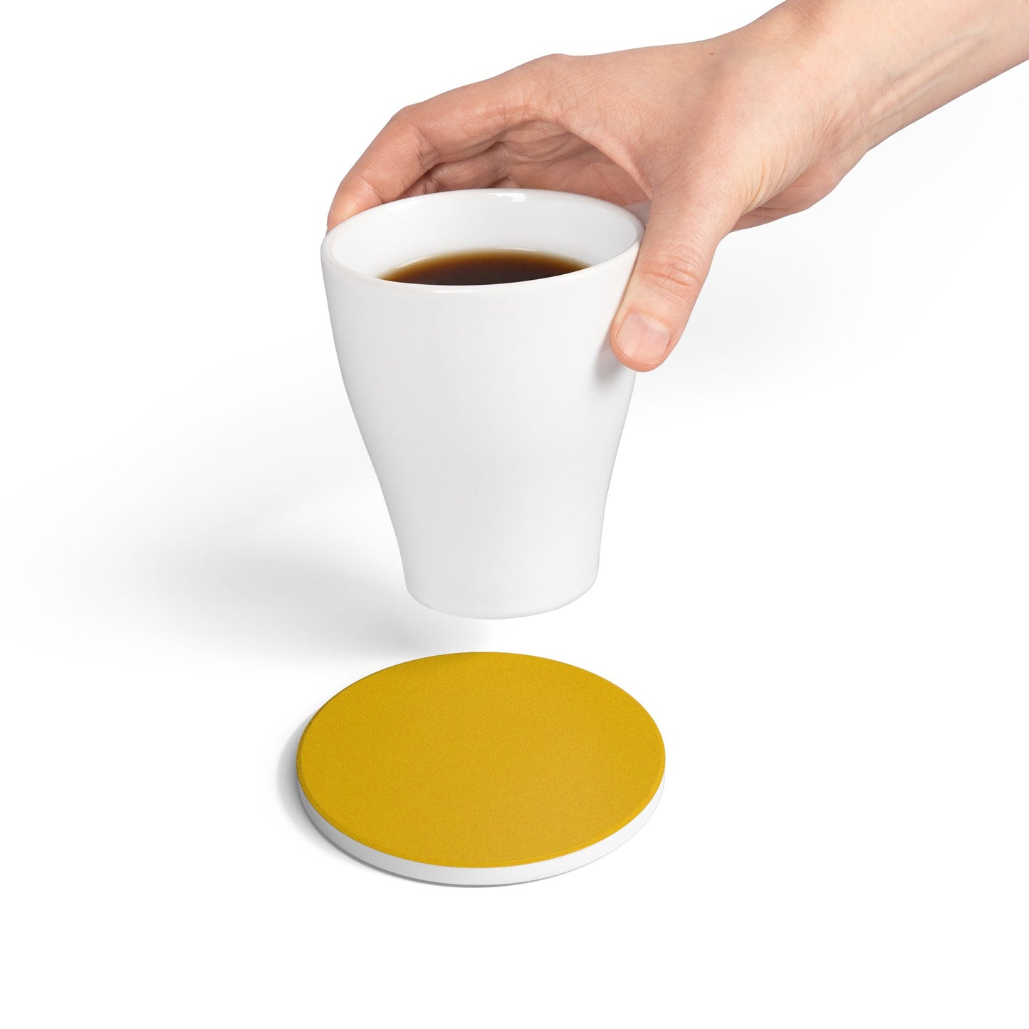 Honey Yellow Ceramic Coaster Round or Square | Coordinated Collection