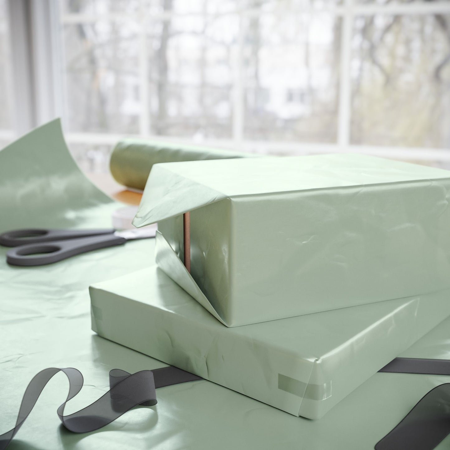 Sage Wrapping Paper Matte or Glossy Gift Wrap 3 Sizes Fine Art Paper