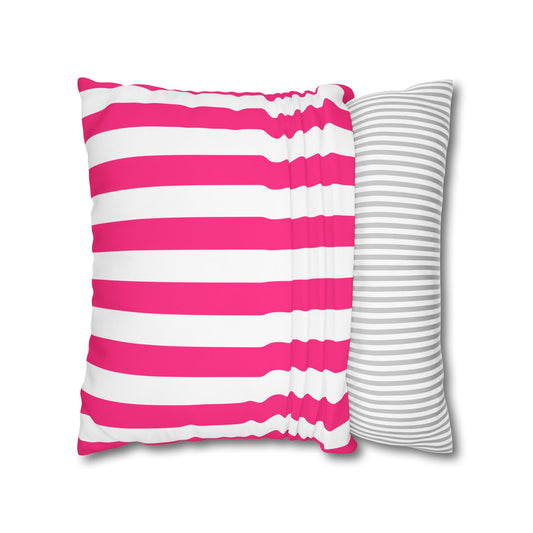Pink Stripe Canvas Pillow Cover 20 x 20