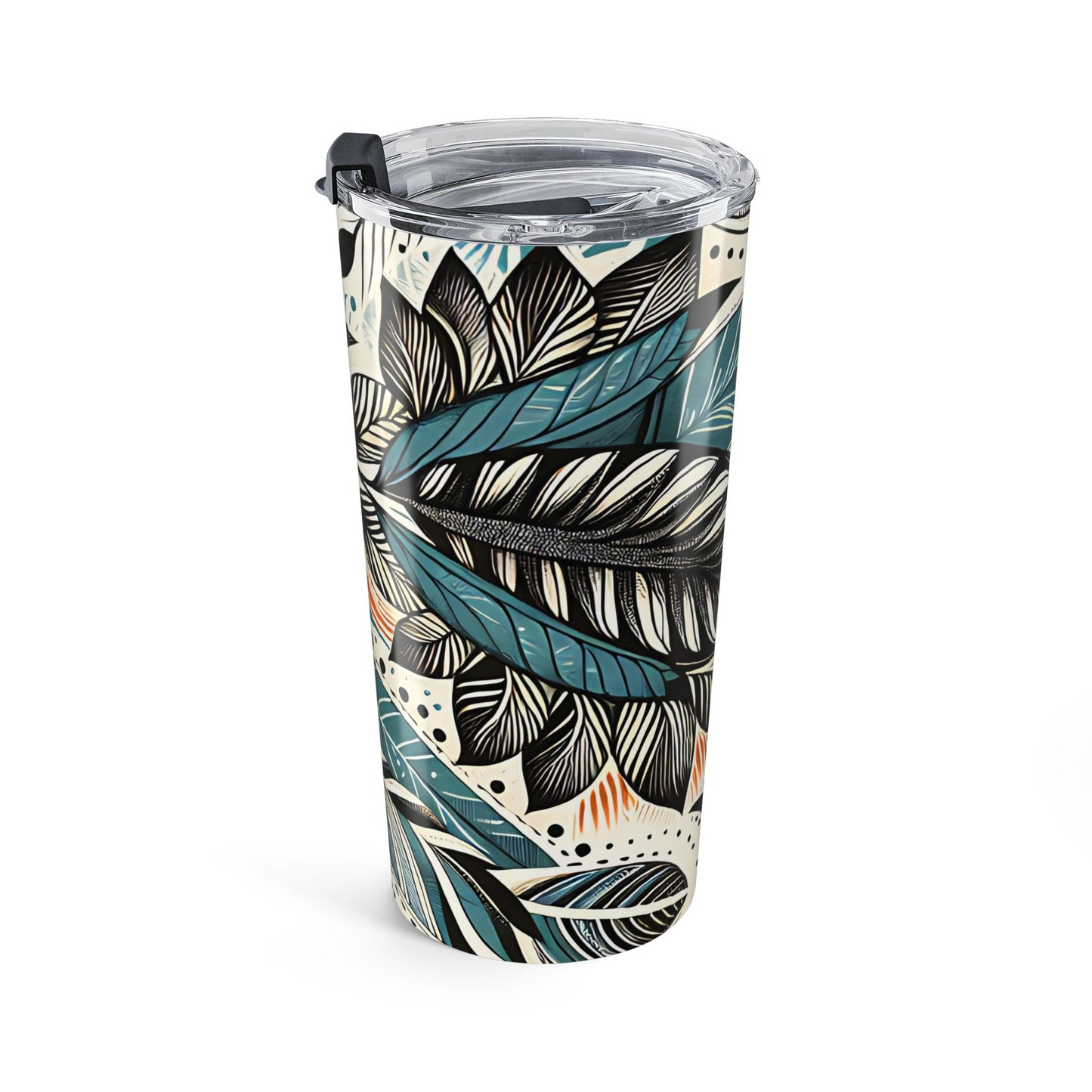 Botanical Leaves Blue 20 oz Tumbler