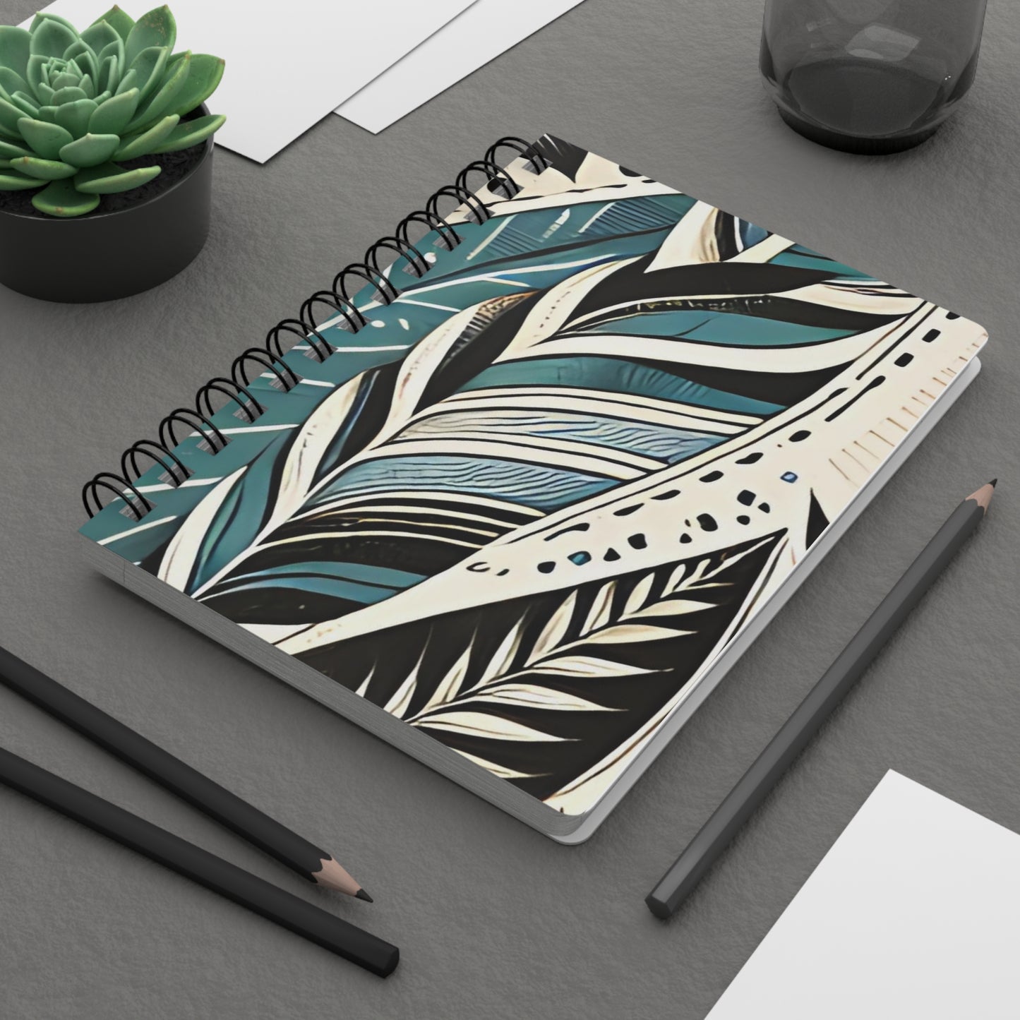 Botanical Leaves Spiral Journal Botanical Leaf Notebook A5 Lined Journal