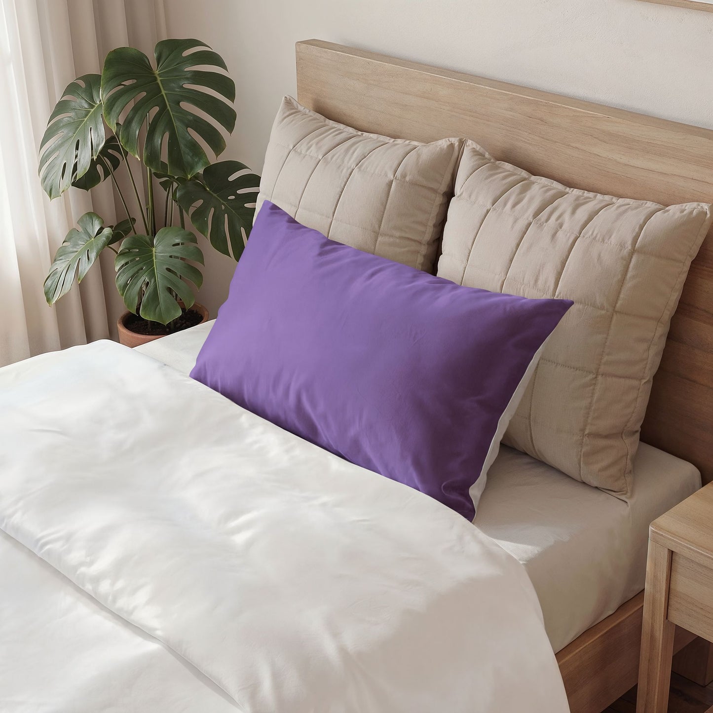Purple Pillow Solid Cotton Sham