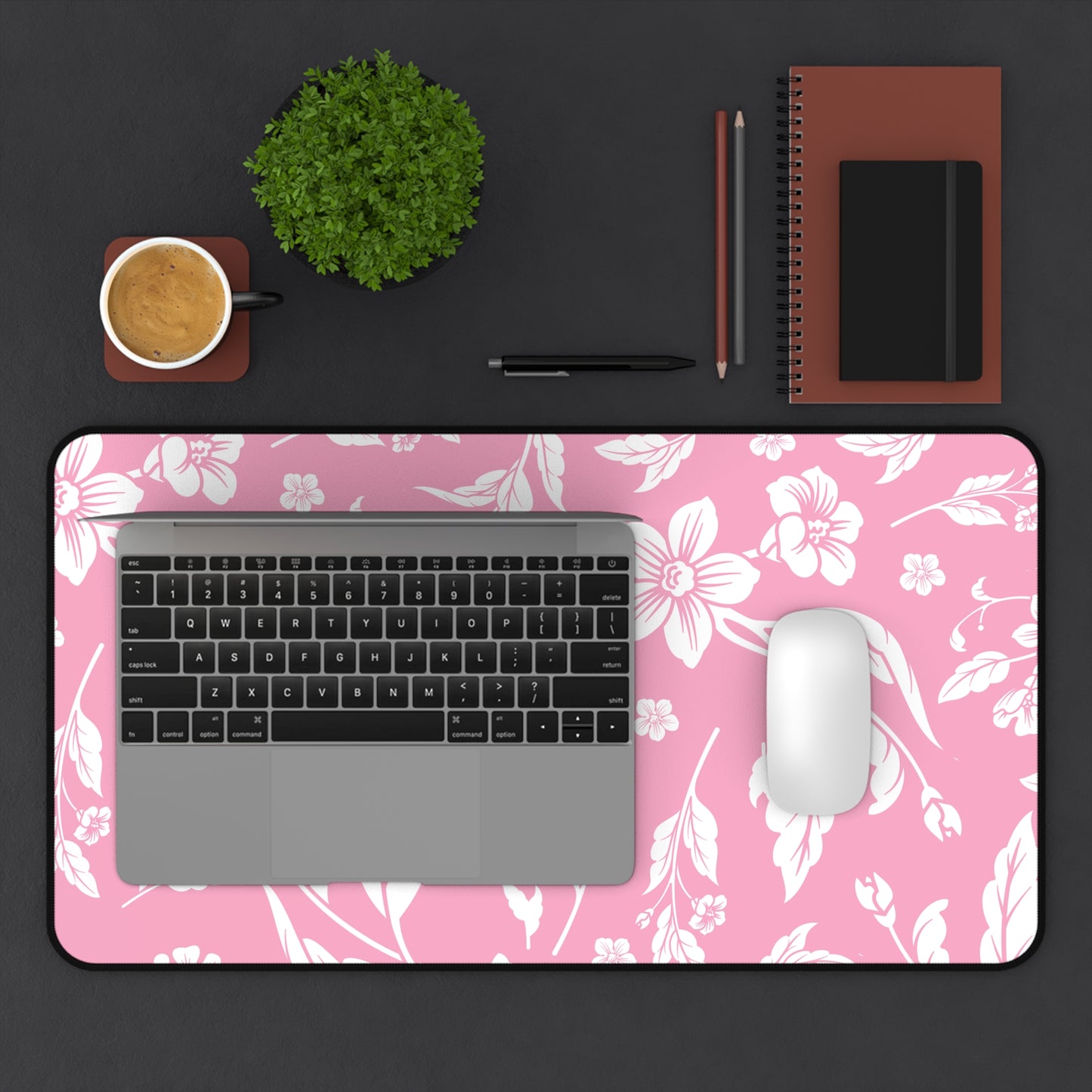 Light Pink Floral Desk Pad (12x18, 12x22 or 16x32)
