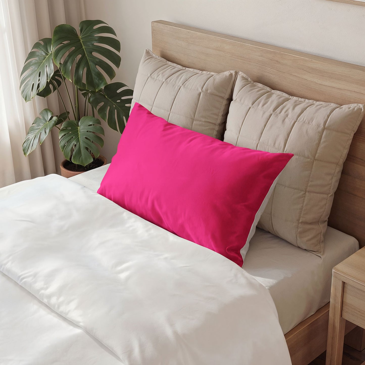 Pink Pillow Solid Cotton Sham