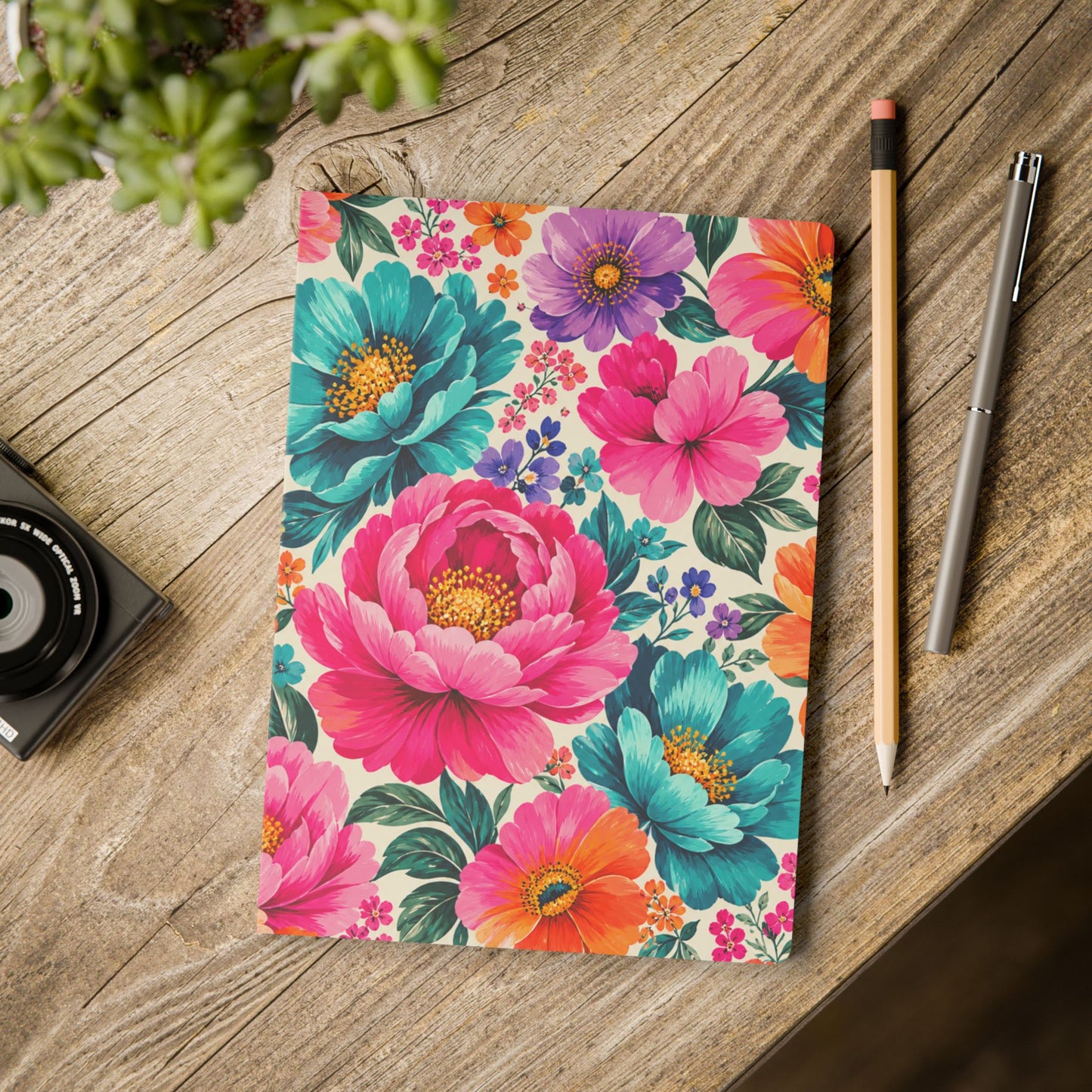 Dreamy Floral Softcover A5 Lined Journal Floral Notebook