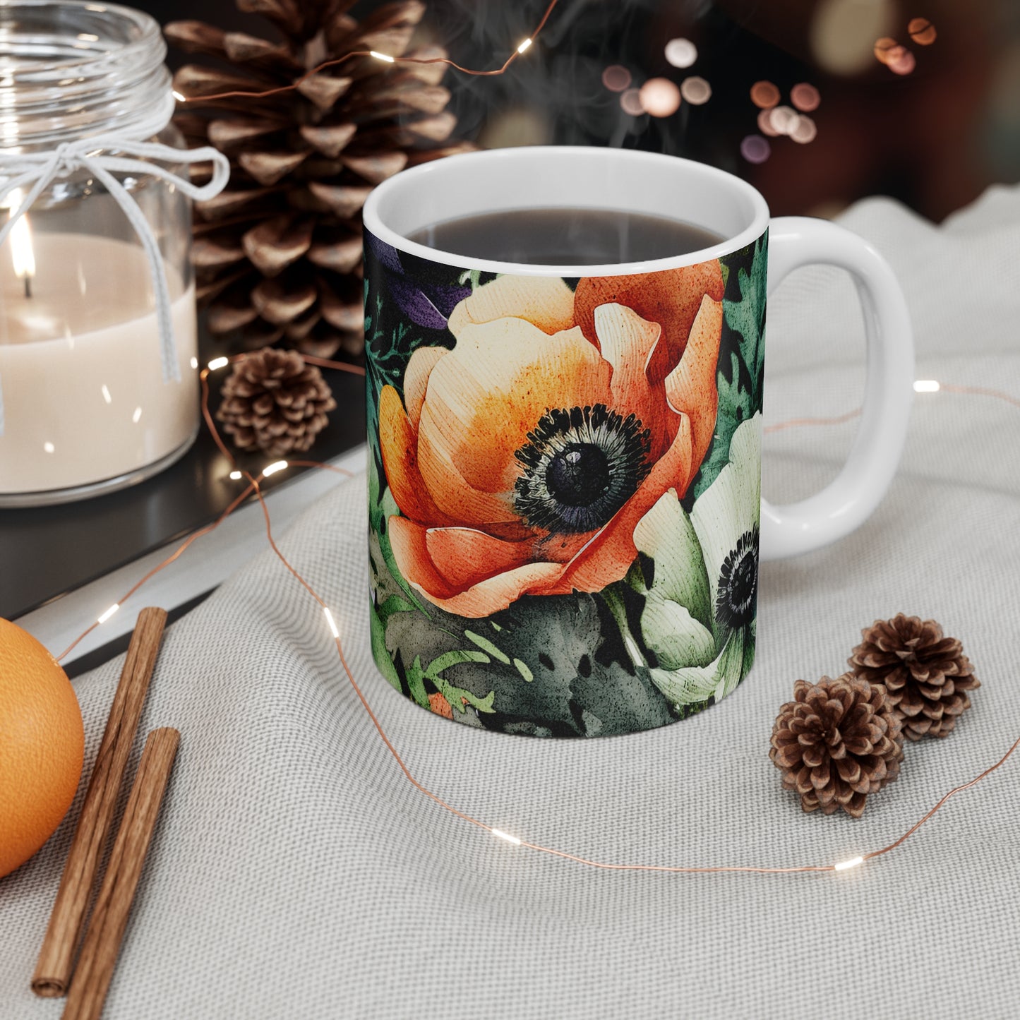 Decorated Botanical Floral Mug