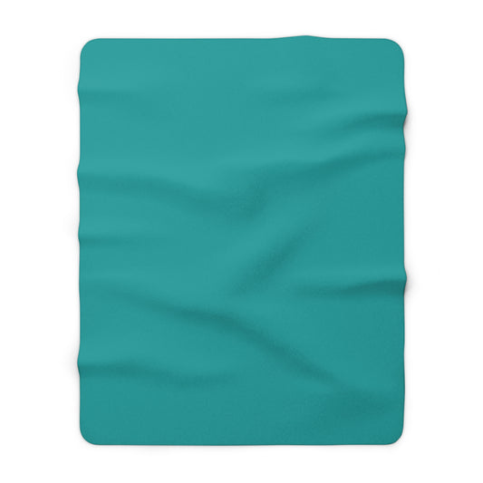 Deep Aqua Sherpa Fleece Blanket Cozy Plush Throw 3 Sizes Soft Warm Blanket