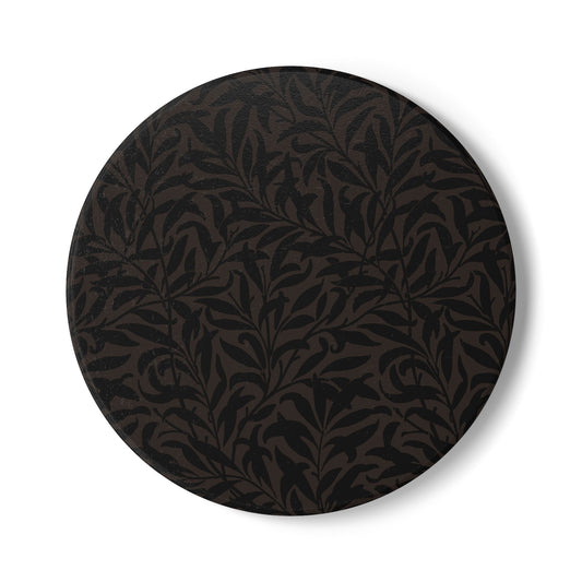 Muted Charcoal Leaves Coaster Square or Round Color Coordinated Collection