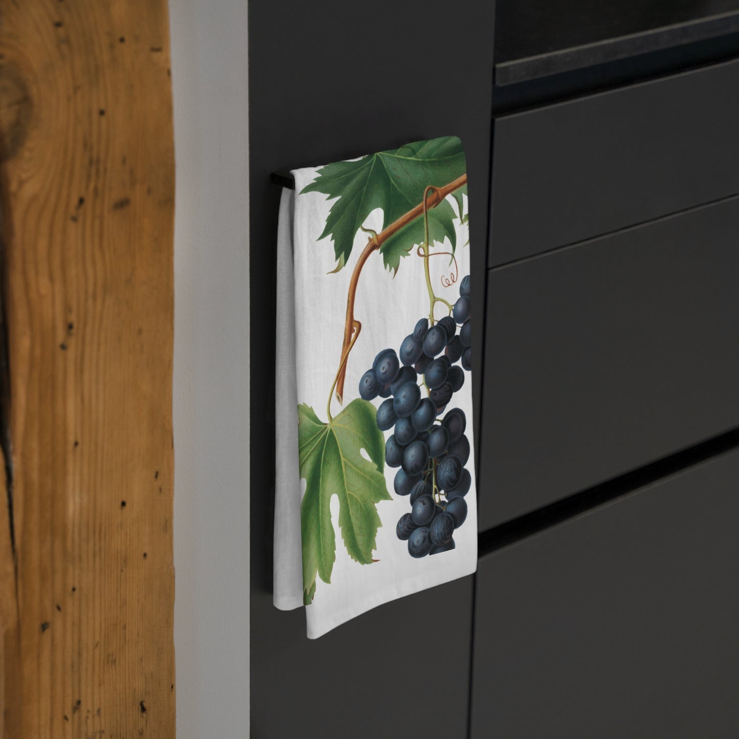 Grape Kitchen Tea Towel Vineyard Kitchen Decor Rustic Farmhouse Cotton Dish Towel