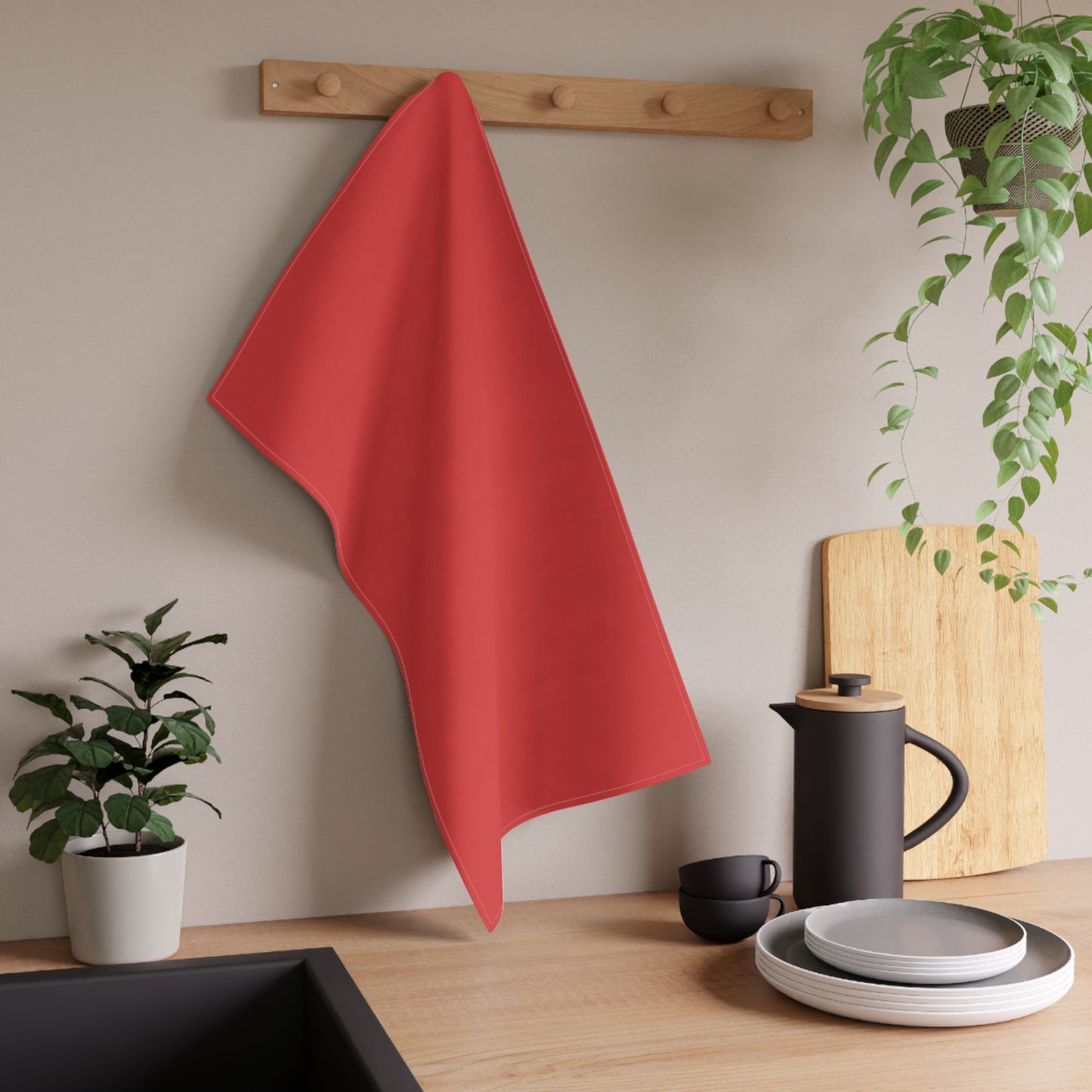 True Red Cotton Twill Tea Towel 18 x 30