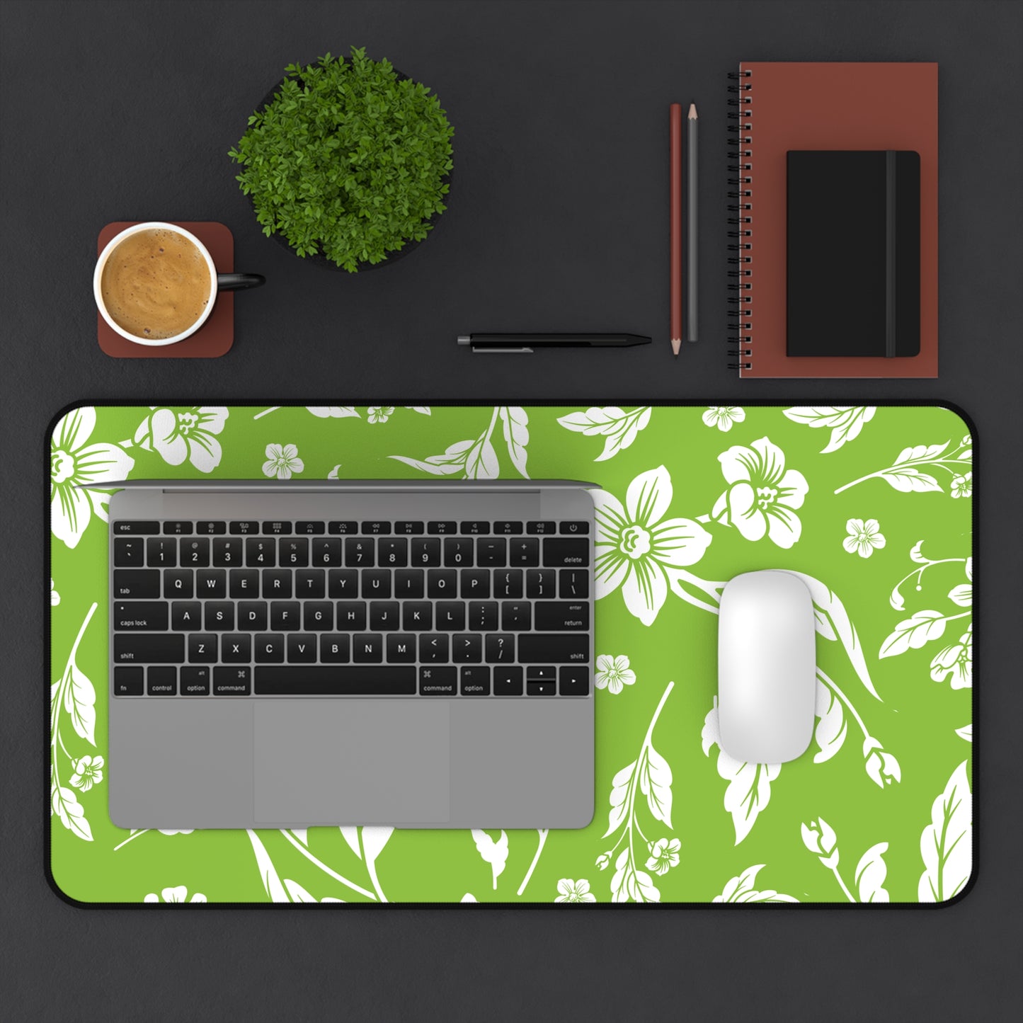 Muted Lime Floral Desk Pad (12x18, 12x22 or 16x32)