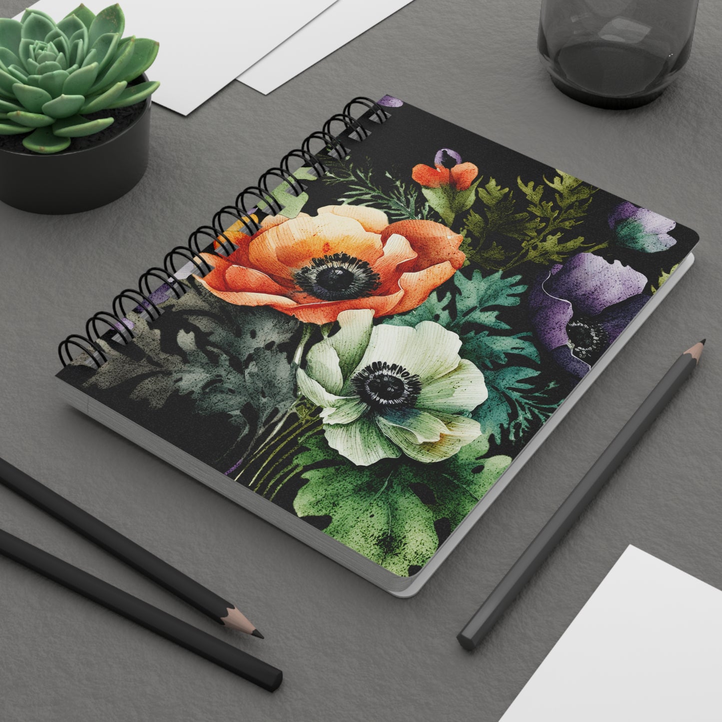 Decorated Floral Spiral Journal Botanical Notebook A5 Lined Journal
