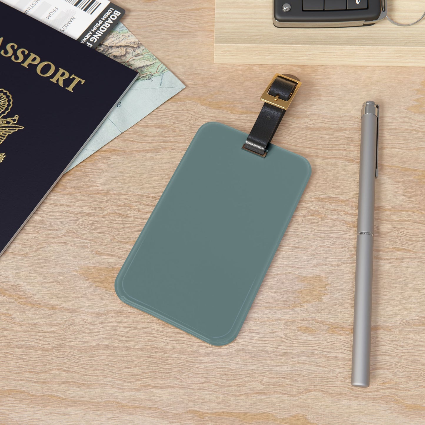 Dusty Blue Luggage Tag Acrylic Travel Tag