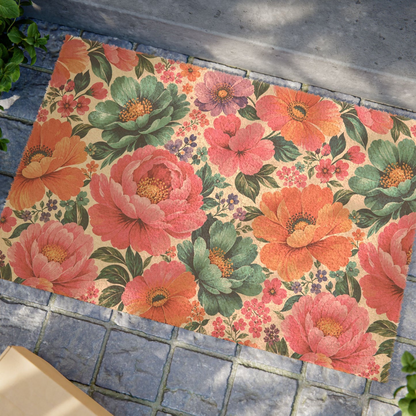 Dreamy Floral Door Mat 24 x 16 Floral Welcome Mat