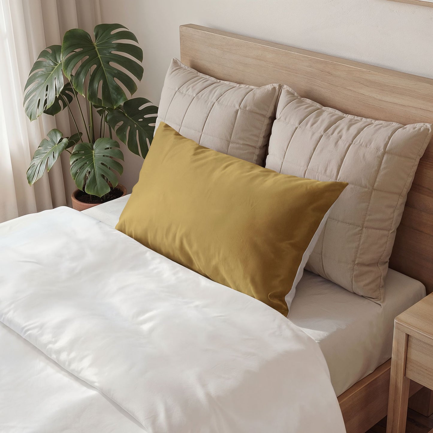 Muted Gold Pillow Solid Cotton Sham