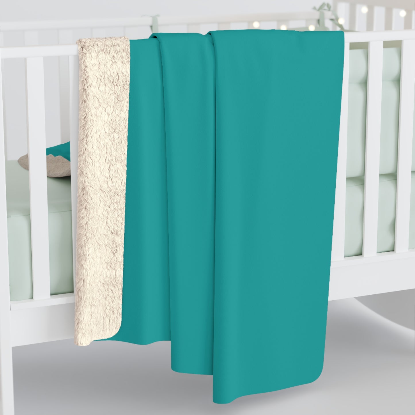 Deep Aqua Sherpa Fleece Blanket Cozy Plush Throw 3 Sizes Soft Warm Blanket