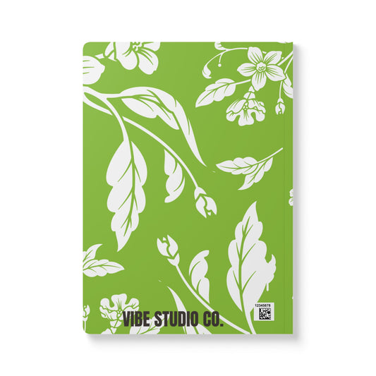 Lime Green Floral A5 Lined Journal Coordinated Collection
