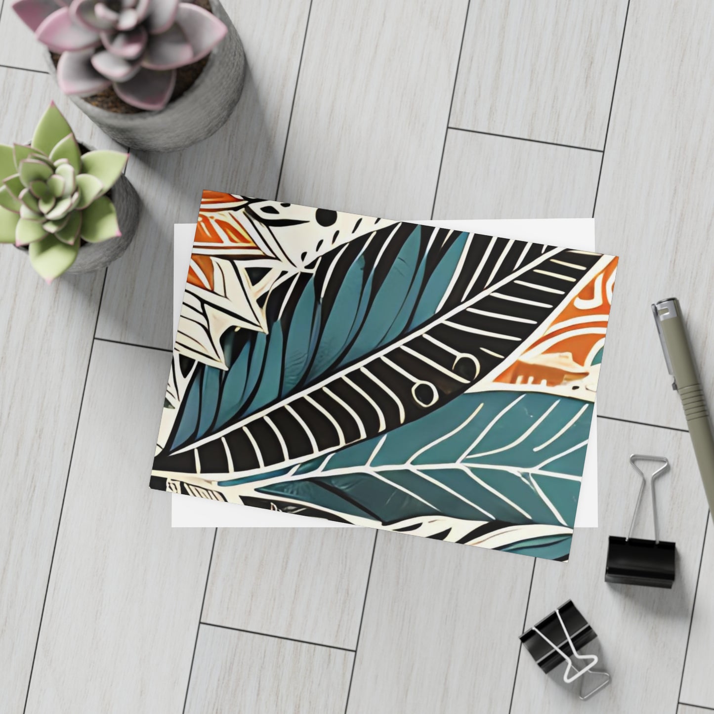 Botanical Leaves Blue Postcards