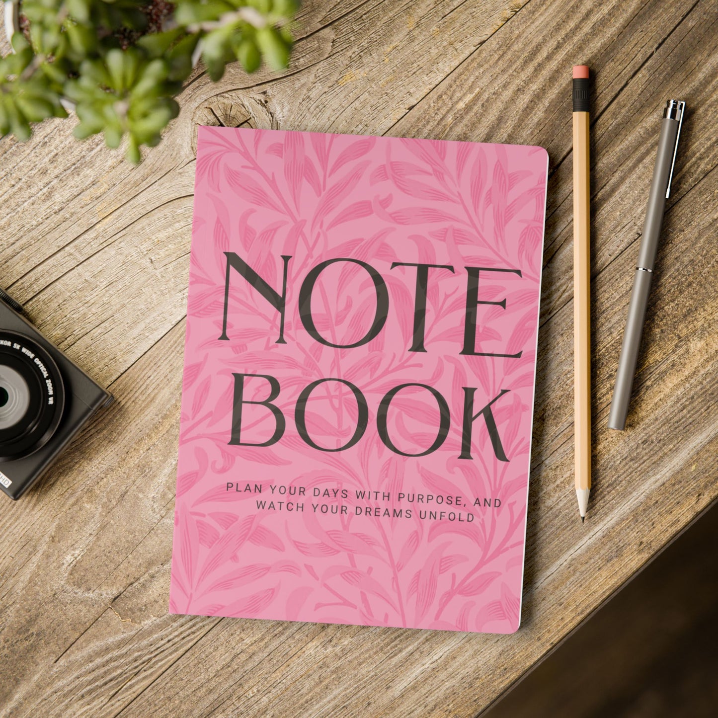 Light Pink Leaves A5 Lined Journal Minimal Botanical Notebook | Coordinated Collection
