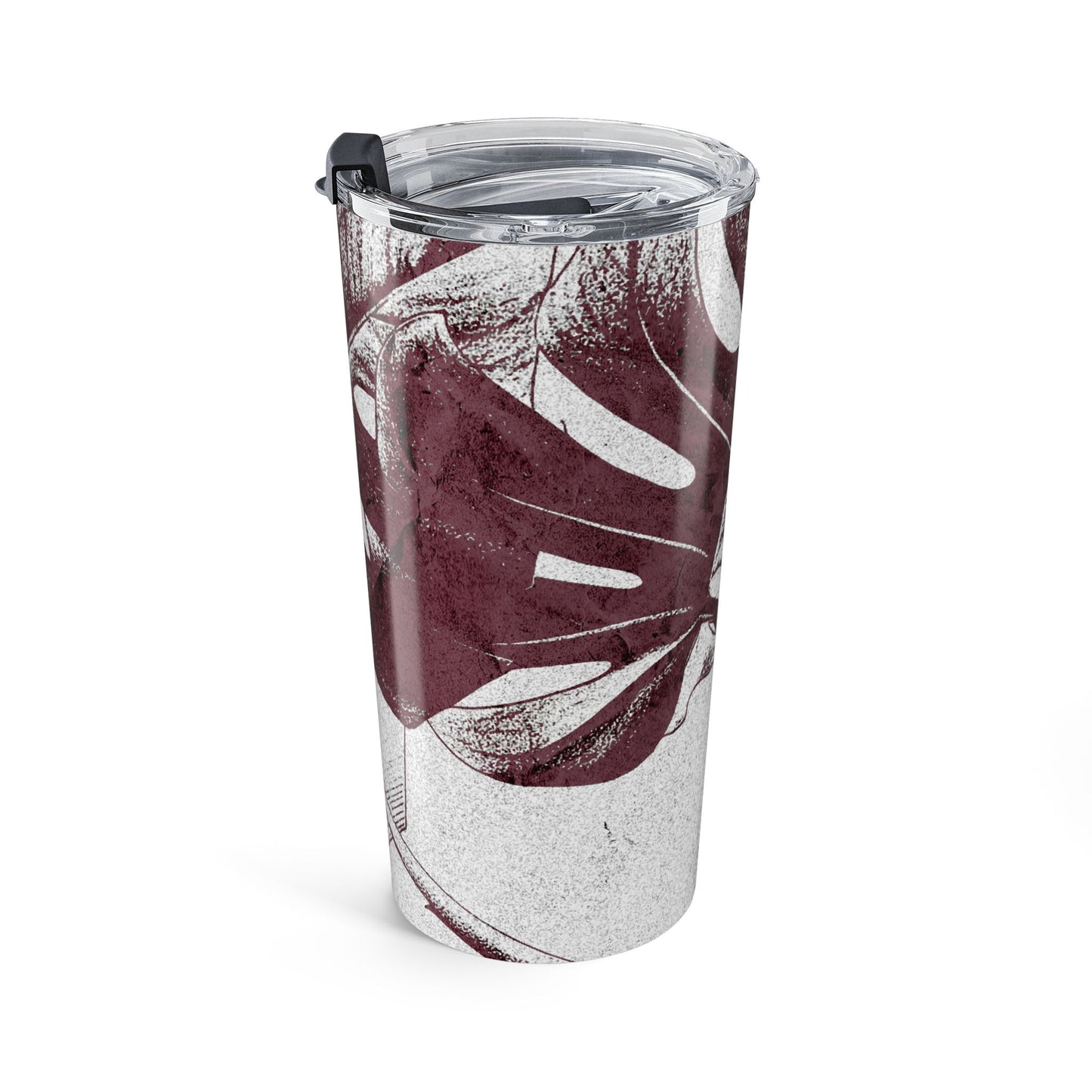 Monstera Leaf Mauve and White 20 oz Tumbler