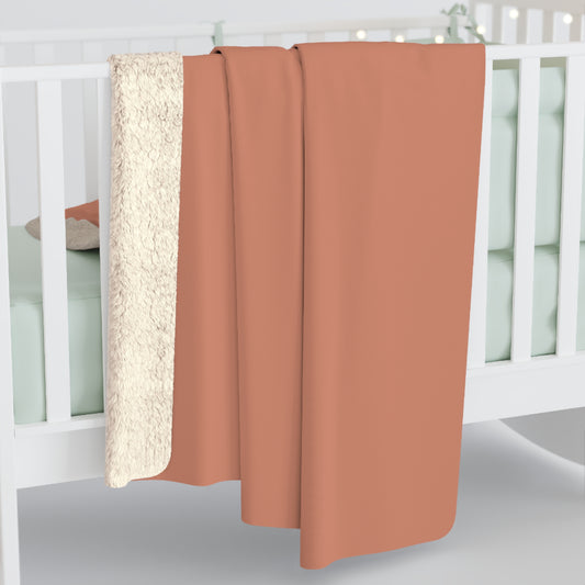 Terracotta Sherpa Fleece Blanket Cozy Plush Throw 3 Sizes Soft Warm Blanket