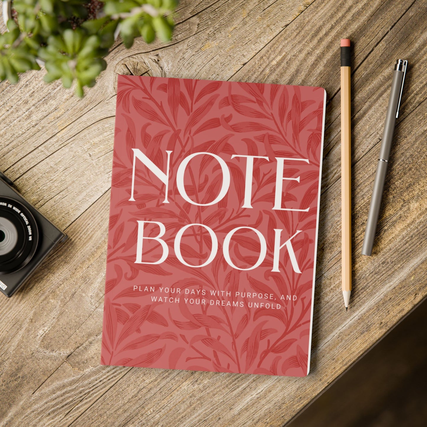 Red Autumns Leaves A5 Lined Journal Minimal Botanical Notebook | Coordinated Collection