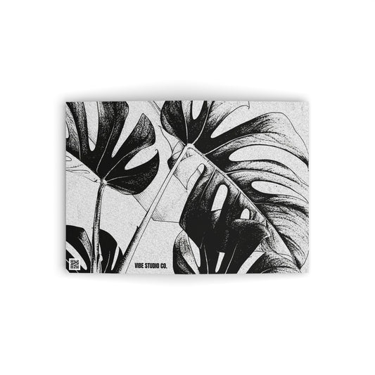 Monstera Leaf Black White Note Card