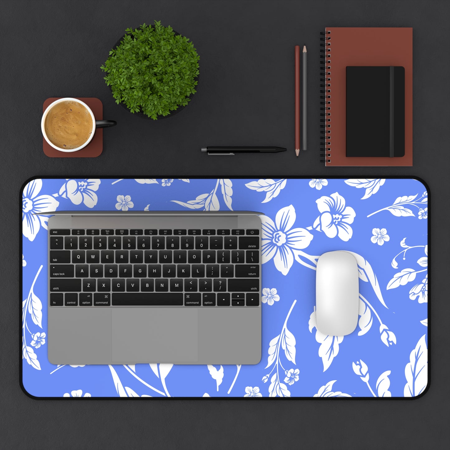 Periwinkle Floral Desk Pad (12x18, 12x22 or 16x32)