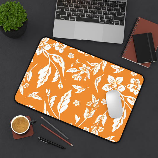 Tangerine Floral Desk Pad (12x18, 12x22 or 16x32)