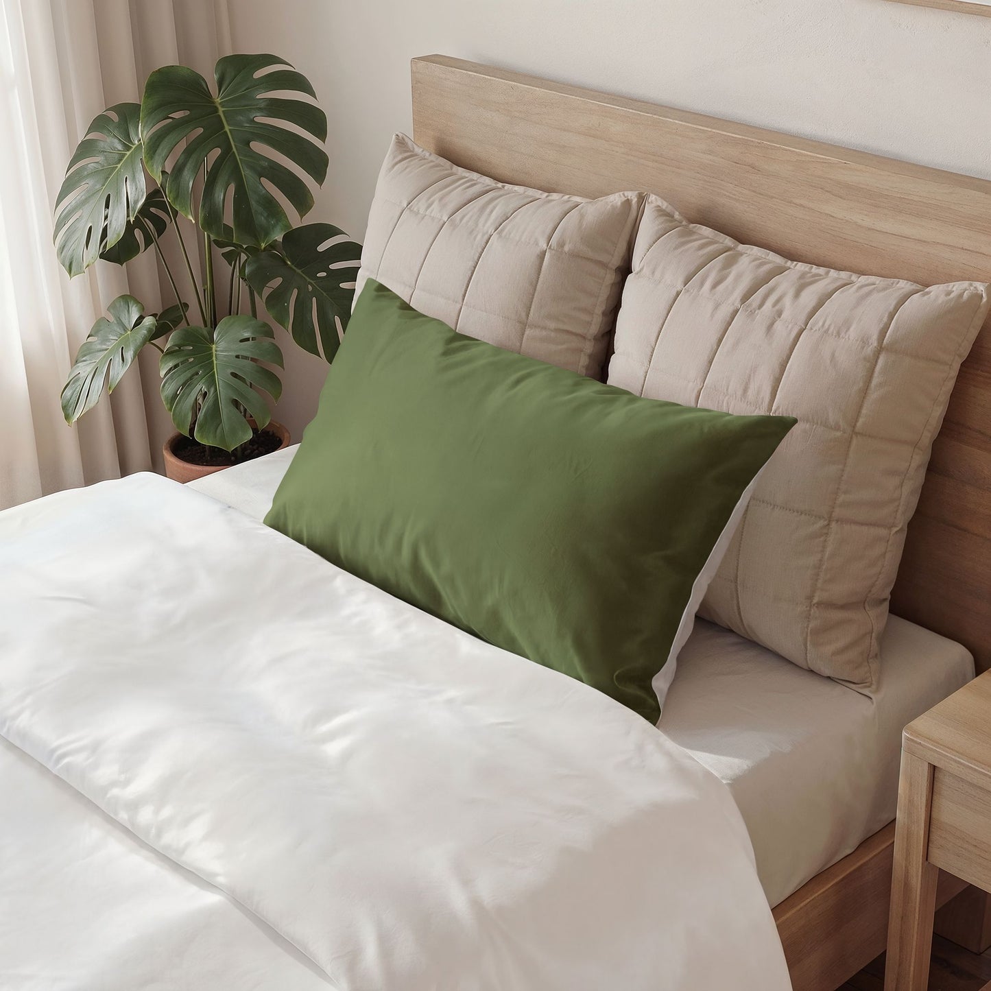 Olive Pillow Solid Cotton Sham