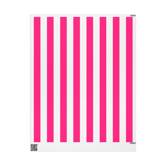 Pink Stripe Wrapping Paper, Matte or Glossy (3 Sizes)