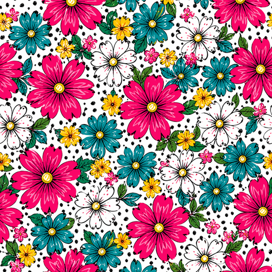 Bold Flower Seamless Pattern PNG 8000x8000 Repeat Tile