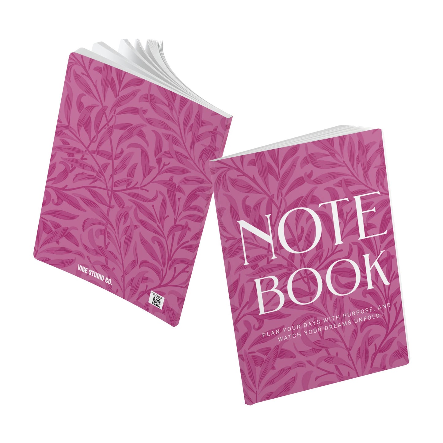 Lilac Wine Leaves A5 Lined Journal Minimal Botanical Notebook | Coordinated Collection