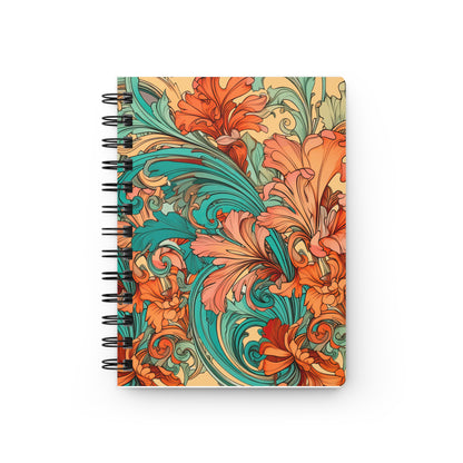 Coral Flourish Journal Color Name A5 Lined Spiral Journal