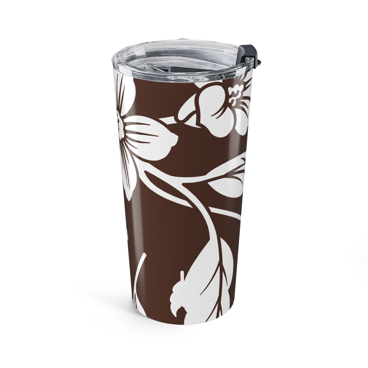 Chocolate Brown Floral 20oz Stainless Steel Tumbler | Coordinated Collection
