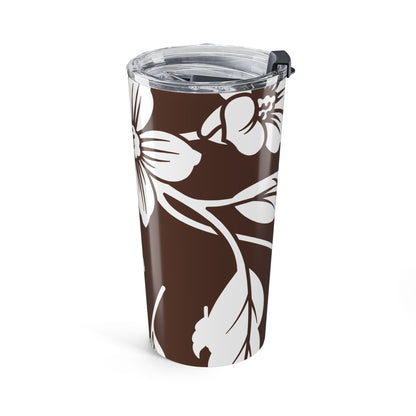 Chocolate Brown Floral 20oz Stainless Steel Tumbler | Coordinated Collection